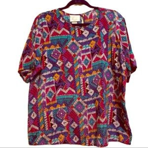 Kathie Lee Plus Colorful Boho Blouse 18w
